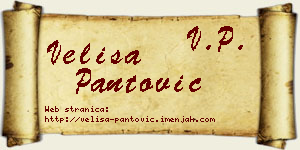 Veliša Pantović vizit kartica